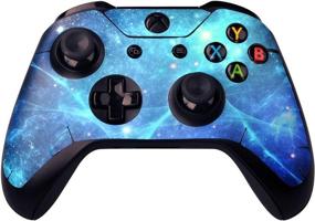 img 2 attached to eXtremeRate Blue Galaxy Full Set Faceplates Skin Stickers for 🎮 Xbox One X Console Controller with 2 Pcs Home Button Decals