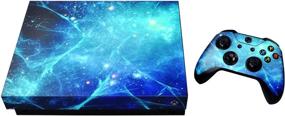 img 3 attached to eXtremeRate Blue Galaxy Full Set Faceplates Skin Stickers for 🎮 Xbox One X Console Controller with 2 Pcs Home Button Decals