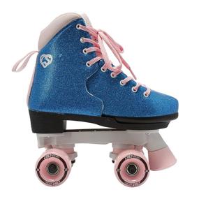 img 2 attached to 🛼 Premium Adjustable Kids Roller Skates - Circle Society Classic - Bling Bubble Gum - Indoor/Outdoor - Sizes 3-7 US