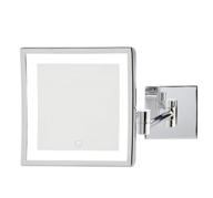 🪞 jerdon 8x8 led lighted wall mount mirror - direct wire, chrome - 1 count logo