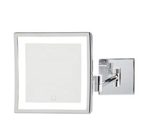 img 2 attached to 🪞 Jerdon 8x8 LED Lighted Wall Mount Mirror - Direct Wire, Chrome - 1 Count