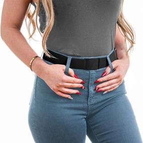 img 1 attached to 👖 Invisible Elastic Belts for Women & Men - No Show, Non-Slip Design, Fits Waist up to 50 Inches