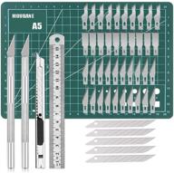 🔪 professional craft hobby knife set - precision carving tool kit with 40 extra sharp blades for art work, diy projects, scrapbooking, stencil cutting logo