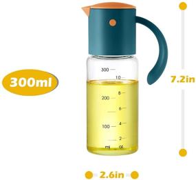 img 3 attached to XL Olive Oil Dispenser Bottle - Automatic Flip Auto Cap & Stopper - Leakproof Vinegar Glass Cruet Container