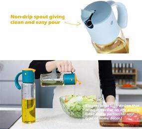 img 1 attached to XL Olive Oil Dispenser Bottle - Automatic Flip Auto Cap & Stopper - Leakproof Vinegar Glass Cruet Container