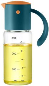 img 4 attached to XL Olive Oil Dispenser Bottle - Automatic Flip Auto Cap & Stopper - Leakproof Vinegar Glass Cruet Container