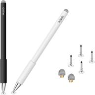 🖊️ meko 2-in-1 3rd generation disc stylus for ipad (2 pack) - universal touch screen pen for apple/iphone/ipad pro/mini/air/android/microsoft/surface - compatible with all capacitive touch screens (black & white) logo