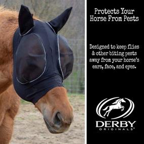 img 1 attached to Stay Protected & Visible with Derby Originals Reflective Bug Eye Lycra Fly Mask - 1 Year Warranty!