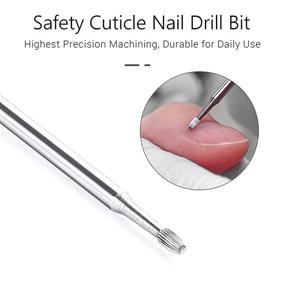 img 2 attached to 💅 МелодиСьюзи Керамическая насадка для очистки кутикулы «Clean Nail Drill Bit» - 3/32 дюйма, профессиональная керамическая насадка для очистки под ногтем, удаления мертвой кожи и подготовки ногтей, двойное вращение, материал для маникюрного салона (Среднее).