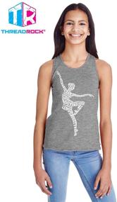 img 1 attached to 🩰 Threadrock Girls Ballerina Typography Racerback: Stylish Tops, Tees & Blouses for Girls' Clothing