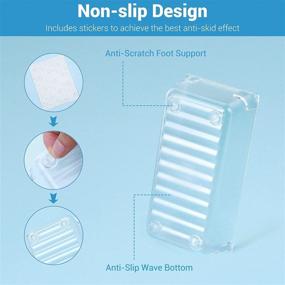 img 3 attached to Ohuhu Clear Plastic Desk Drawer Organizer Trays - Set of 20, 5 Sizes - Non-Slip Pads, Bathroom Storage Bins for Makeup, Dresser, Home Office, Kitchen Utensils