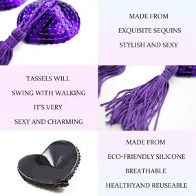 img 3 attached to Pasties Adhesive Nipple Reusable Tassel Women's Clothing