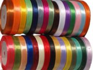 🎀 assorted colors 1/2 inch double-face satin ribbon, pack of 12 - indian accent logo