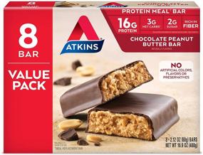 img 4 attached to 🍫 Indulge in Atkins Chocolate Peanut Butter Protein Meal Bar: High in Fiber, Keto-Friendly + Value Pack (8 Bars)