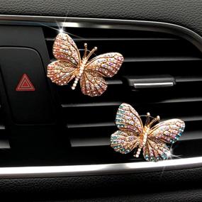 img 4 attached to Butterfly Accessories Freshener Decoration Rhinestone