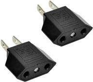 💡 anrank e-u1009618ak eu to us power plug adapter converter - travel-friendly, black, 2-pack logo