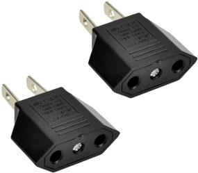 img 4 attached to 💡 ANRANK E-U1009618AK EU to US Power Plug Adapter Converter - Travel-friendly, Black, 2-Pack