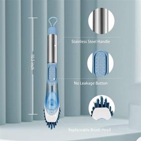 img 1 attached to 🧽 Neilgo 3-IN-1 Soap Dispensing Dish Brush: Effortless Automatic Liquid addition with Soap Control and Handle (Blue)