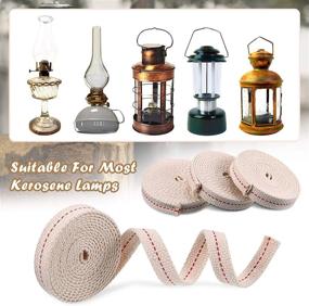 img 2 attached to 🕯️ Pack of 5 Flat Oil Lamp Wicks with Stitch for Oil Lamps and Candle Burners - 30 Feet - Red - 1/2 Inch