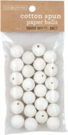 lia griffith plg42001 white cotton spun paper balls, 15mm diameter, pack of 24 logo