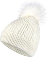 🧣 snug & stylish: aqothes children winter fleece beanie for girls - essential cold weather accessories logo