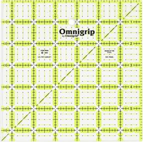 img 3 attached to 📐 Dritz Omnigrip Quilting Ruler Combo Pack: 6.5in, 8.5in, 10.5in - Clear, 6" by 6" Stitched in Yarn