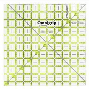 img 1 attached to 📐 Dritz Omnigrip Quilting Ruler Combo Pack: 6.5in, 8.5in, 10.5in - Clear, 6" by 6" Stitched in Yarn