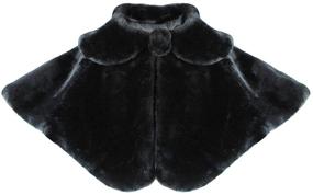 img 4 attached to 🌸 Abbyabbie.Li Ivory Flower Girl Cozy Faux Fur Bolero Shrug Shawl Wraps Princess Cape - Size L (8-12 Years)