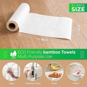 img 4 attached to 🌿 Bamboo Paper Towels: Eco-Friendly, Washable & Reusable - 2 Rolls, 1 Year Supply, Up to 2000 Uses - Zero Waste & Biodegradable Kitchen Roll (40 Sheets)