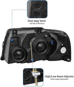 img 2 attached to 🚗 Комплект фар DWVO с чёрным корпусом и прозрачным стеклом для Ford Expedition 2003-2006 (03-06)