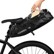 🚴 large waterproof bikepacking bags by newboler - 10l/13l saddle bag for bicycles, roll-up under seat cycling rear tail pack in black logo