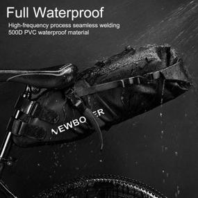 img 2 attached to 🚴 Large Waterproof Bikepacking Bags by NEWBOLER - 10L/13L Saddle Bag for Bicycles, Roll-Up Under Seat Cycling Rear Tail Pack in Black