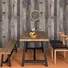 img 2 attached to 🔖 Transform Your Walls with Livebor Gray Wood Peel and Stick Wallpaper - Shiplap Wood Design, 17.7inchx 118.1inch Barnwood Contact Paper, Easy-to-Apply Faux Wood Plank Self Adhesive Wall Paper, Peel and Stick Reclaimed Wood Wallpaper