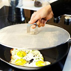 img 3 attached to 🍳 Antallcky 3 Pack Grease Splatter Screen for Frying Pan with Foldable Knob - Grease Splatter Guard Shield - No Mess with Cooking Oil - No Burns - Ultra Fine Mesh Lids - Rust-Free Stainless Steel - 9.8, 11.5, 13 Inch