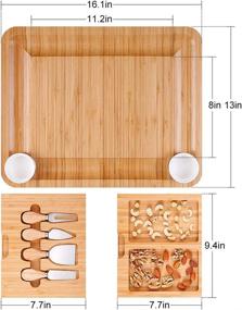 img 1 attached to 🧀 Enhance Your Cheese Experience with the MOSONIC Bamboo Cheese Board Inch: The Perfect Tool for Serving and Presenting Your Favorite Cheeses