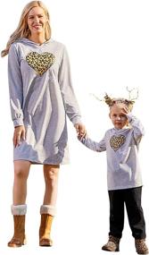 img 4 attached to Mumetaz Mommy and Me Outfits: Adorable Red Heart Pattern Long Sleeve Pullover Sweatshirt for Matching Mother and Child