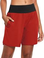 🏃 baleaf women's 7 inches long running shorts: comfortable, stylish, and convenient logo