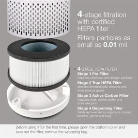 img 3 attached to 🌬️ Happiness Unleashed: White 360-Degree, 4-Stage Filtration Air Purifier for True HEPA Living