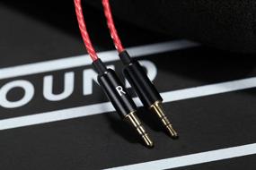 img 2 attached to 🎧 Upgraded 1.2m Audio Cable with Mic for Sol Republic Master Tracks HD V8 V10 V12 MFI X3 Ultra XC Headphones - Black Audio Cable (Red)