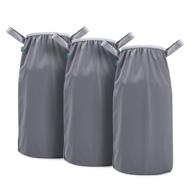 👶 reusable diaper pail wet bag with elastic edge - pack of 3, gray - fits dekor & ubbi diaper pails - teamoy logo