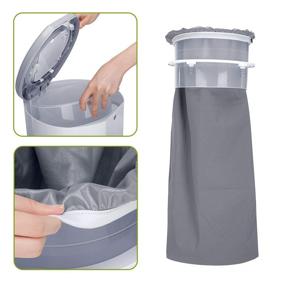 img 2 attached to 👶 Reusable Diaper Pail Wet Bag with Elastic Edge - Pack of 3, Gray - Fits Dekor & Ubbi Diaper Pails - Teamoy