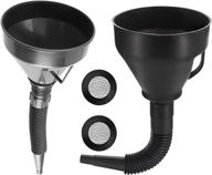 🚗 2pcs car funnel set, wide mouth plastic funnels with strainer, automotive oil funnel with flexible hose for cars and motorcycles, engine oil, liquids, diesel, kerosene, and gasoline logo
