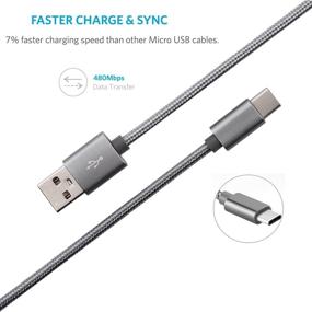 img 2 attached to 🔌 Короткие USB C кабели VOKOO [5 штук по 8 дюймов] - быстрая зарядка, плетеный нейлоновый кабель Type C, серый