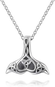 img 4 attached to Sterling Triquetra Necklace Mermaid Oxidized