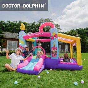 img 3 attached to 🐬 Ощути веселье вместе с Доктором Дельфином: Наружный надувной прыгающий опыт