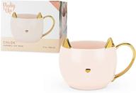 ☕ 12 oz ceramic pink chloe cat mug with metallic finish - perfect tea kettle accessory, coffee cup logo