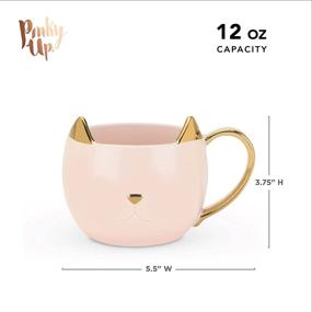 img 1 attached to ☕ 12 oz Ceramic Pink Chloe Cat Mug with Metallic Finish - Perfect Tea Kettle Accessory, Coffee Cup