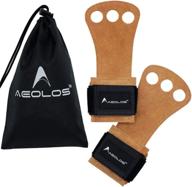 💪 aeolos leather hand grips - perfect for gymnastics, pull-ups, weightlifting, kettlebell workouts and cross training логотип