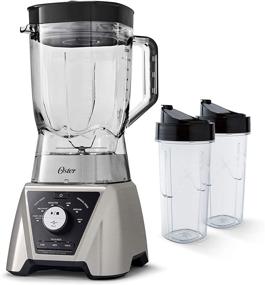 img 4 attached to Oster BLSTTS-CB2-000 Pro Blender: Texture Select Settings, 2 Blend-N-Go Cups, 64oz Tritan Jar - Brushed Nickel