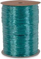 🎀 100 yard teal pearlized raffia ribbon roll for package krafting and décor logo